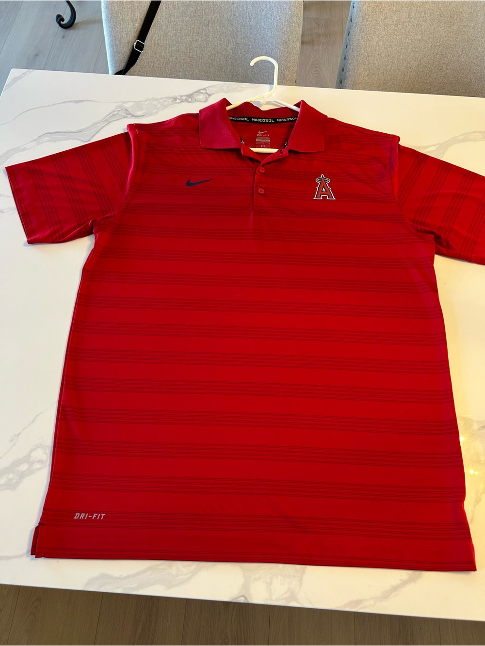 Men’s  Nike Red Los Angeles Angels Dri-FIT Polo. Sz Large